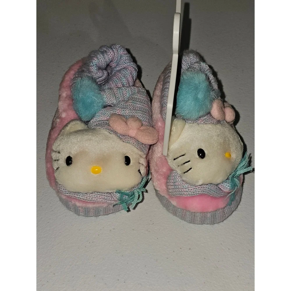 Vintage Sanrio Hello Kitty Girls Plush Slippers Small 5 6 Deadstock Y2K 2006 NOS